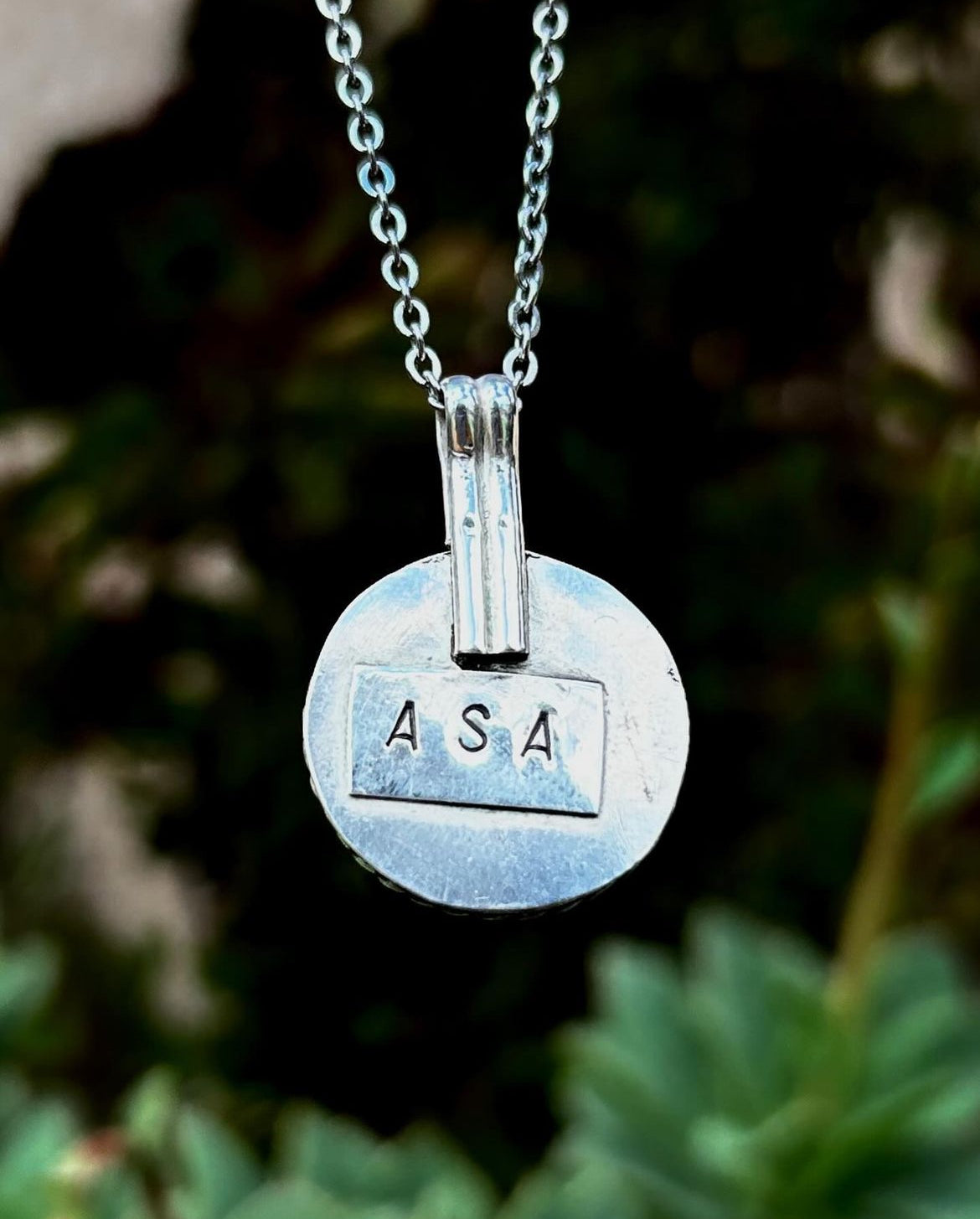 round ash memorial silver necklace for pets