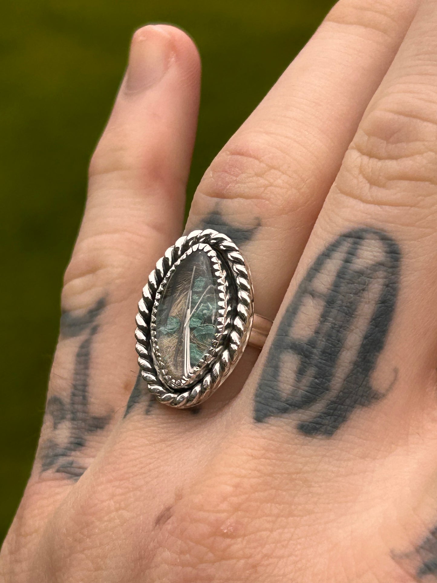 sterling silver memorial ash ring