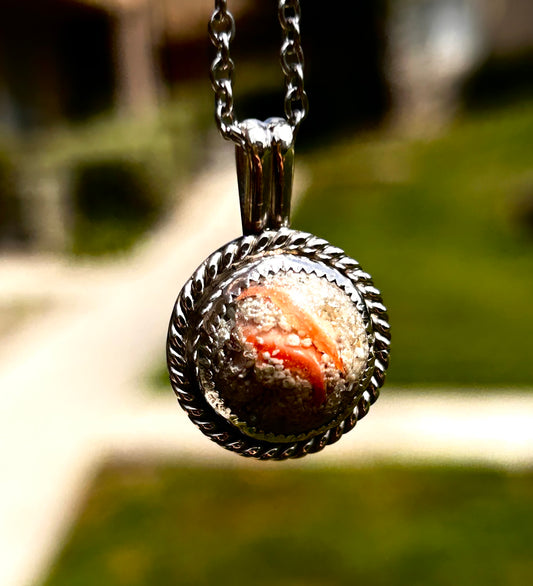 ROUND EPOXY MEMORIAL NECKLACE