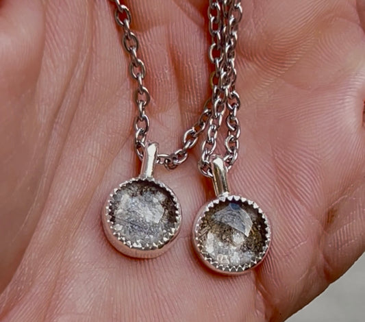 dainty silver memorial ash necklace