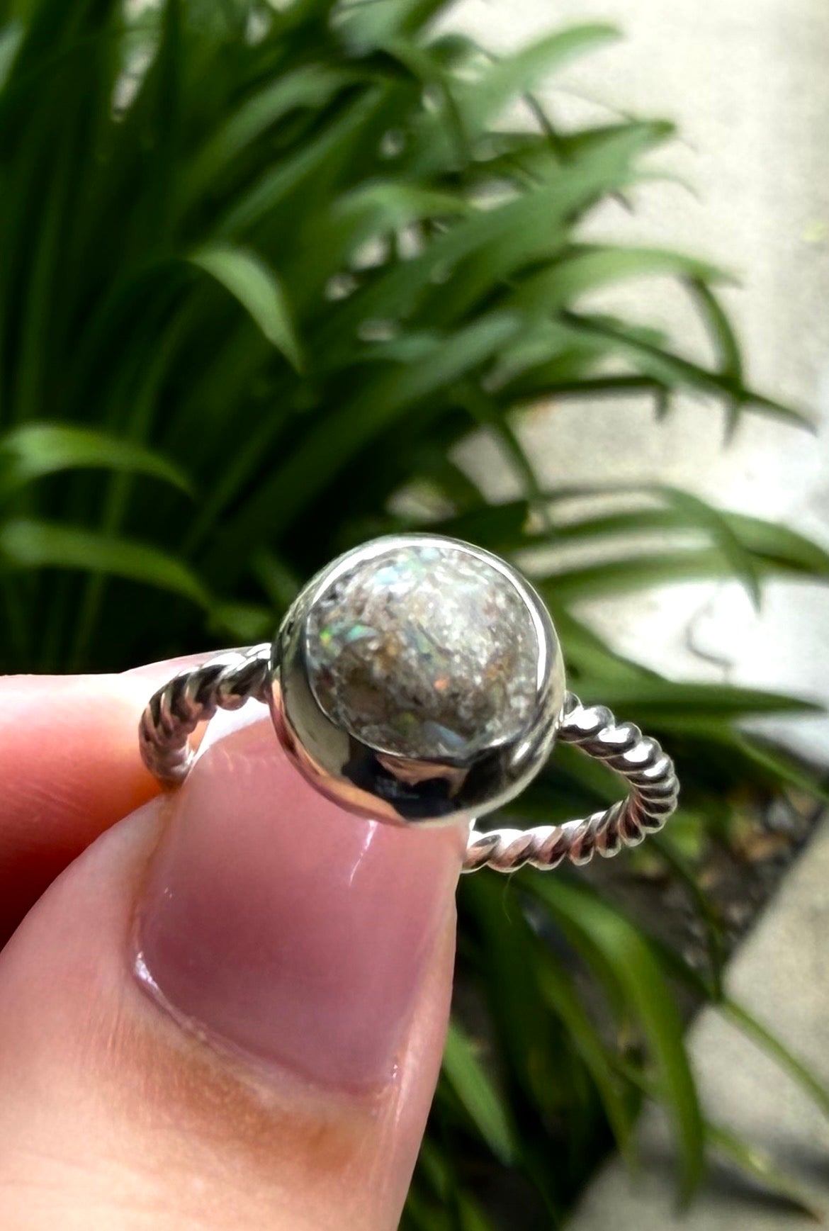 BRAIDED WIRE EPOXY MEMORIAL RING