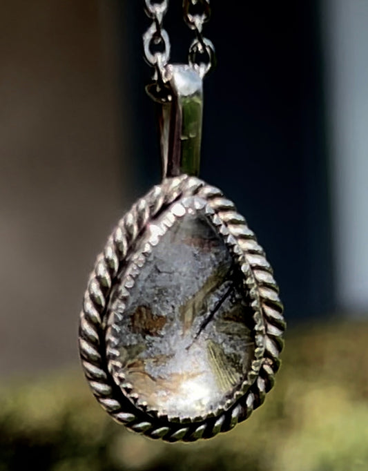 pear shaped memorial ash necklace sterling