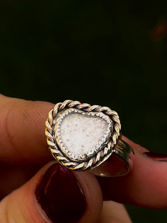 silver and gold cremated remains ring for ashes and pets