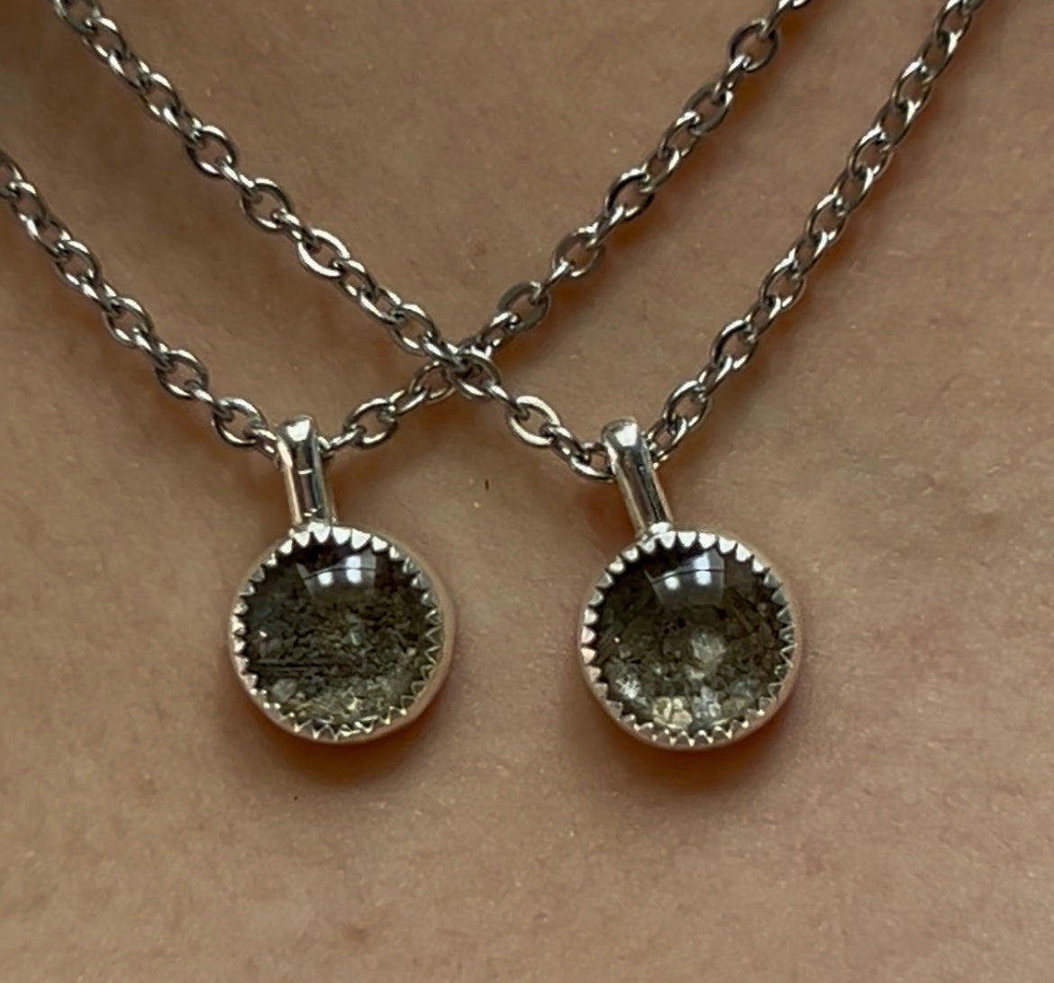 dainty silver memorial ash necklace